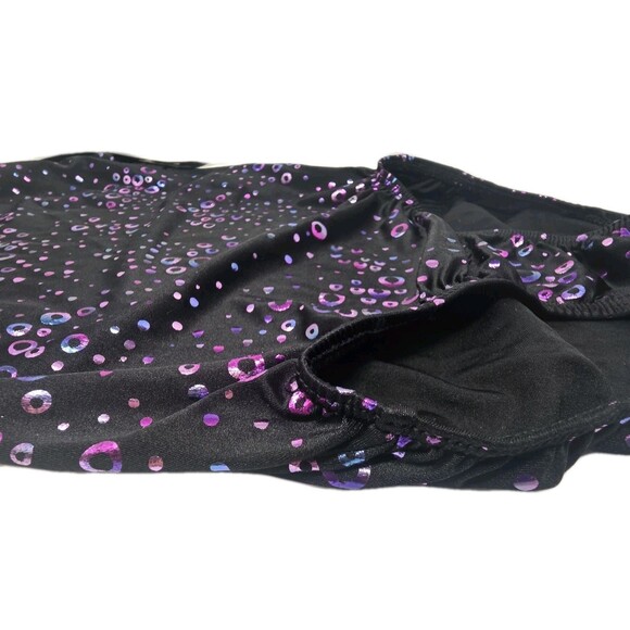GK Elite VTG Metallic Bubble Holographic Dance Cami Leotard Black AM Adult M - Picture 10 of 16